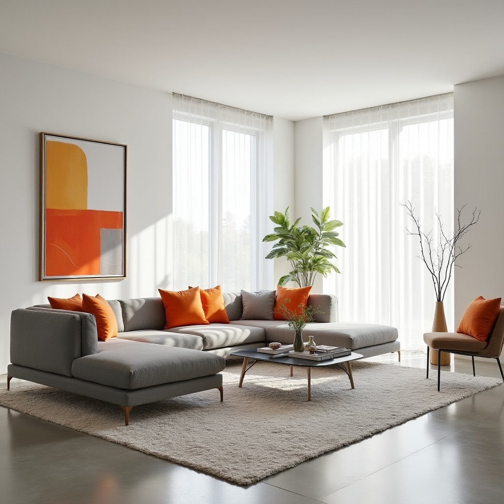 Igumbi lokuhlala lesimanje elinefenisha yesimanje nokukhanya okuhlelwe ngobuchule